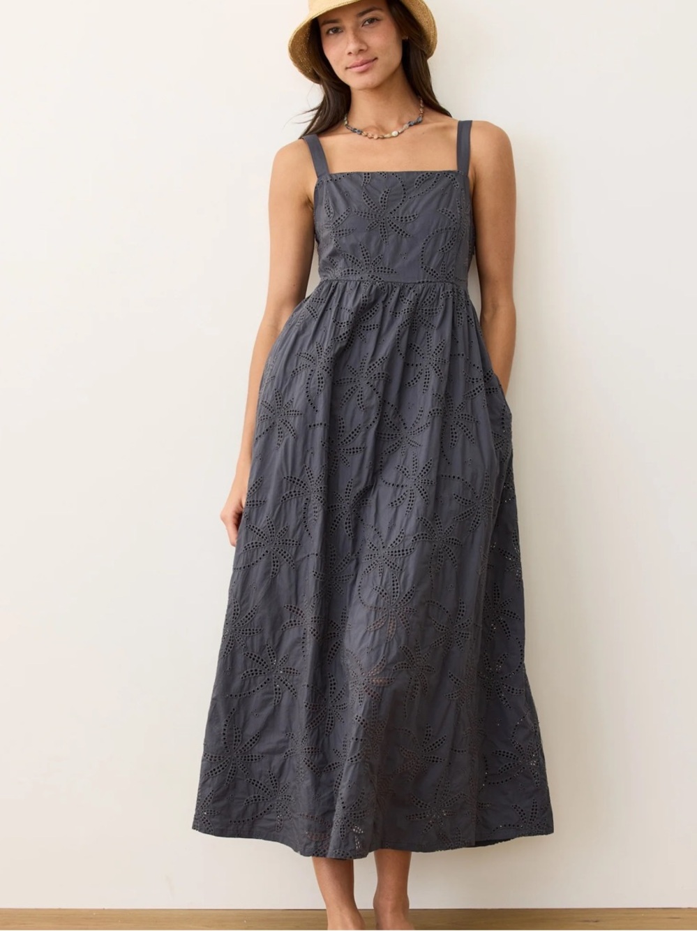 Marine Layer Pima Cotton Rosette Eyelet Dress NWT Size small